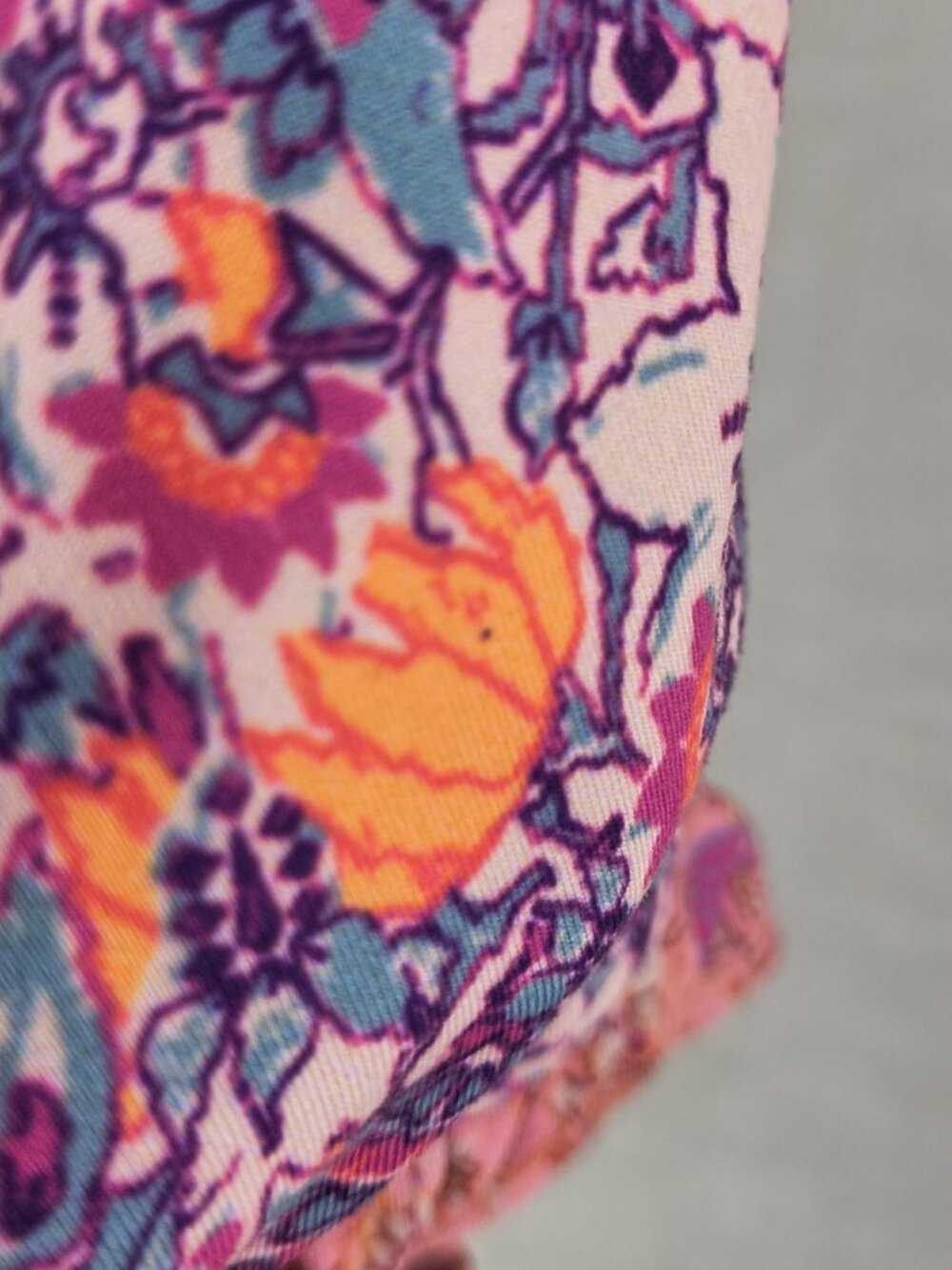 Free People Floral Pink Orange Purple Cropped Bralette - Picture 10 of 11